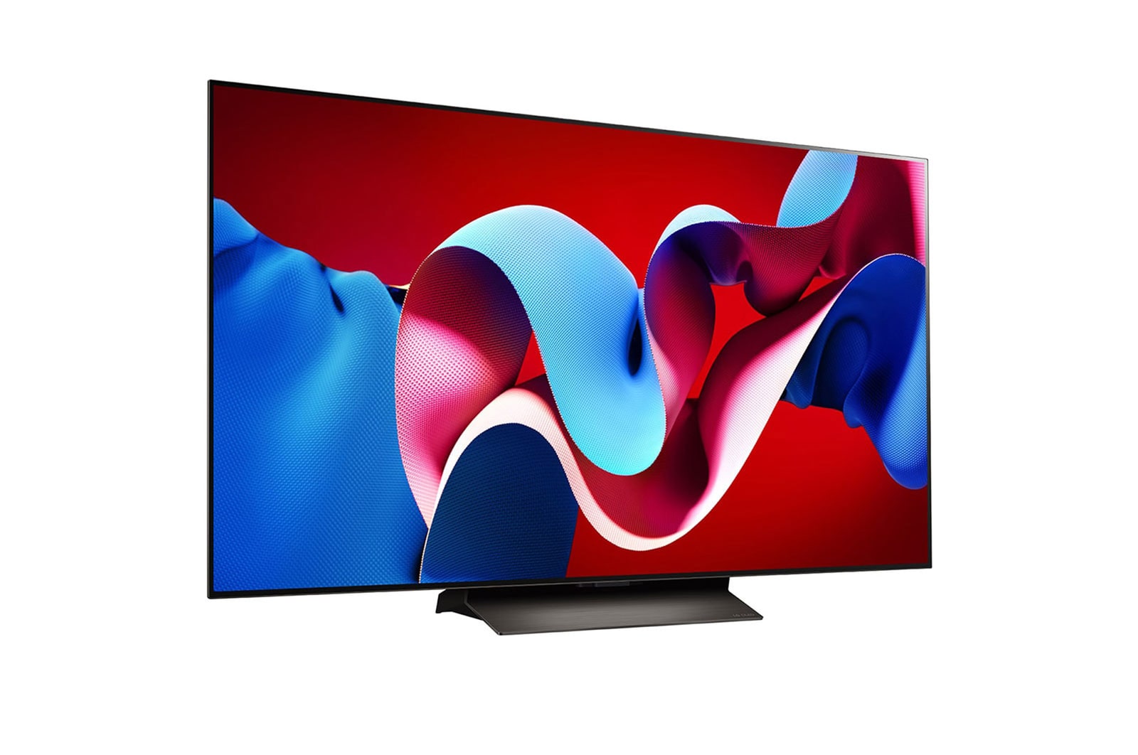 صورة جانبية بزاوية مائلة لليمين لتلفزيون LG OLED evo TV،‏ OLED C4