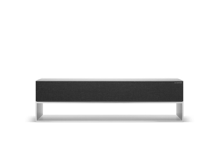 Front view of the TV screen rolled in