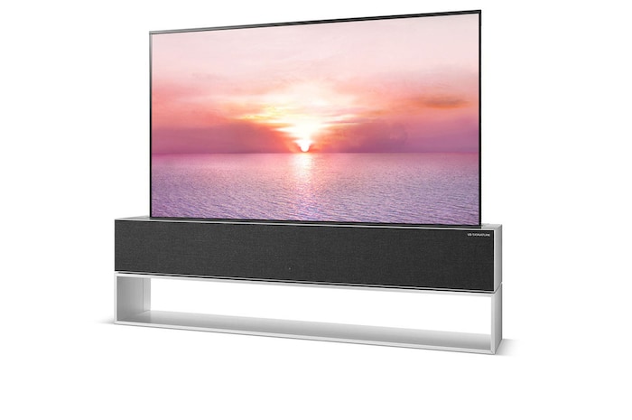 Perspective view of the TV screen rolled out