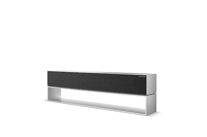 Left side view of the TV screen rolled in