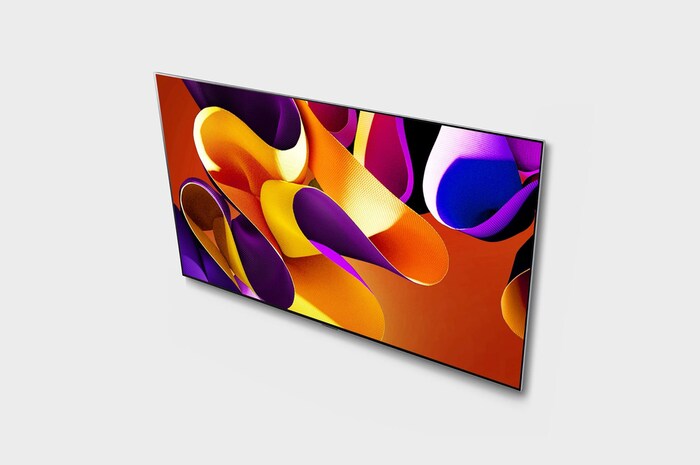 صورة بزاوية من الأعلى لتلفزيون LG OLED evo TV،‏ OLED G4