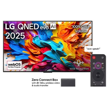 صورة أمامية لـ تلفزيون LG QNED evo AI QNED9M مقاس 65 بوصة MiniLED بدقة 4K معدل تحديث 144Hz VRR ذكي مع جهاز تحكم سحري بالذكاء الاصطناعي webOS25 إصدار 2025 65QNED9MA6A