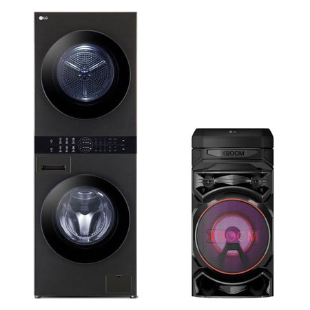 صورة أمامية لـ تحميل أمامي | لوحة تحكم بالمنتصف | 13 كجم غسيل | 10 كجم تجفيف + LG XBOOM RNC5 PTWK1310BS.RNC5