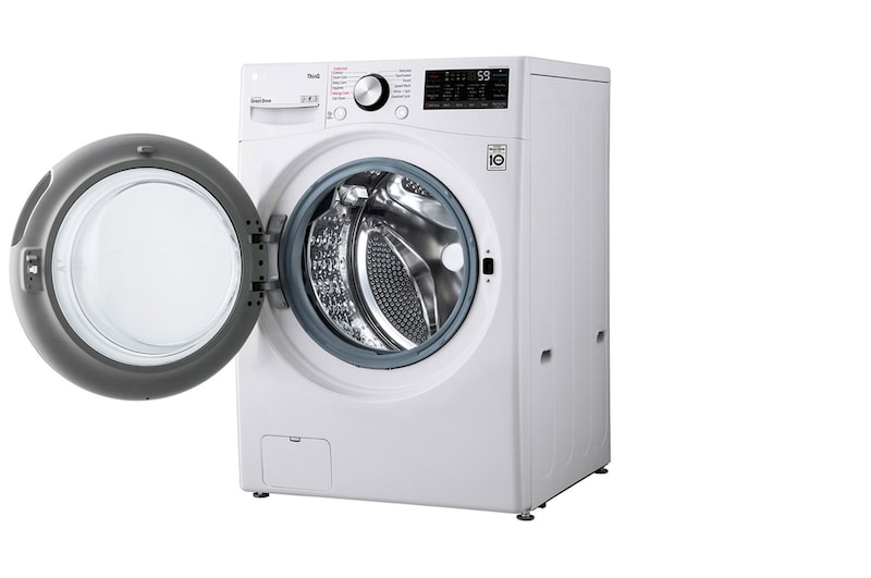 LG غسالة سعة 13 كجم ، غسالة ذات تحميل أمامي بتقنية ™AI DD (عناية ذكية مع حماية أكبر بنسبة ٪18 للأقمشة) ، لون أبيض ، ™ThinQ (Wi-Fi) ،, WF1310WHT