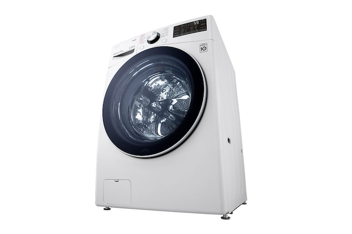 LG ذات تحميل أمامي سعة 15 كجم | ™SmartThinQ | باب من الزجاج المقوى, WF1510WHT