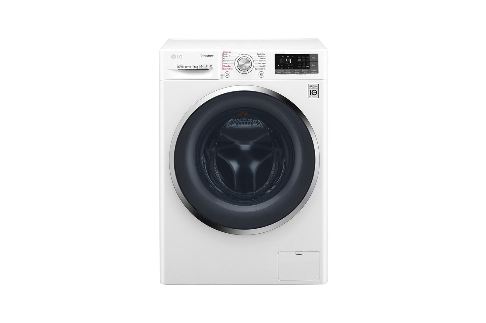 LG إل جي التحميل الأمامي 9 كغ أبيض تيربو واش, WFS0914WH