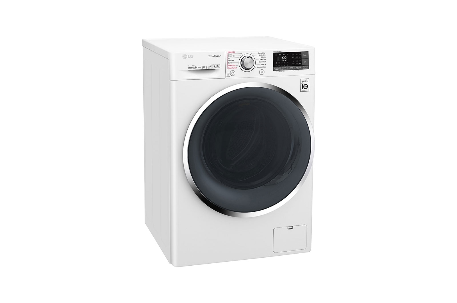 LG إل جي التحميل الأمامي 9 كغ أبيض تيربو واش, WFS0914WH