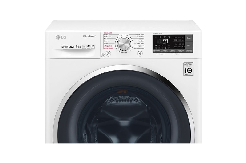 LG إل جي التحميل الأمامي 9 كغ أبيض تيربو واش, WFS0914WH