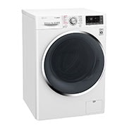 LG غسالة بباب أمامي سعة 9 كجم، بلون أبيض، تدعم تطبيق SmartThinQ (عبر اتصال Wi-Fi), TurboWash™, WFS0914WHN