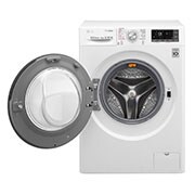 LG غسالة بباب أمامي سعة 9 كجم، بلون أبيض، تدعم تطبيق SmartThinQ (عبر اتصال Wi-Fi), TurboWash™, WFS0914WHN