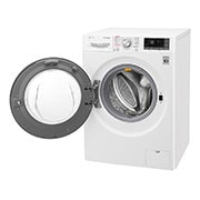 LG غسالة بباب أمامي سعة 9 كجم، بلون أبيض، تدعم تطبيق SmartThinQ (عبر اتصال Wi-Fi), TurboWash™, WFS0914WHN