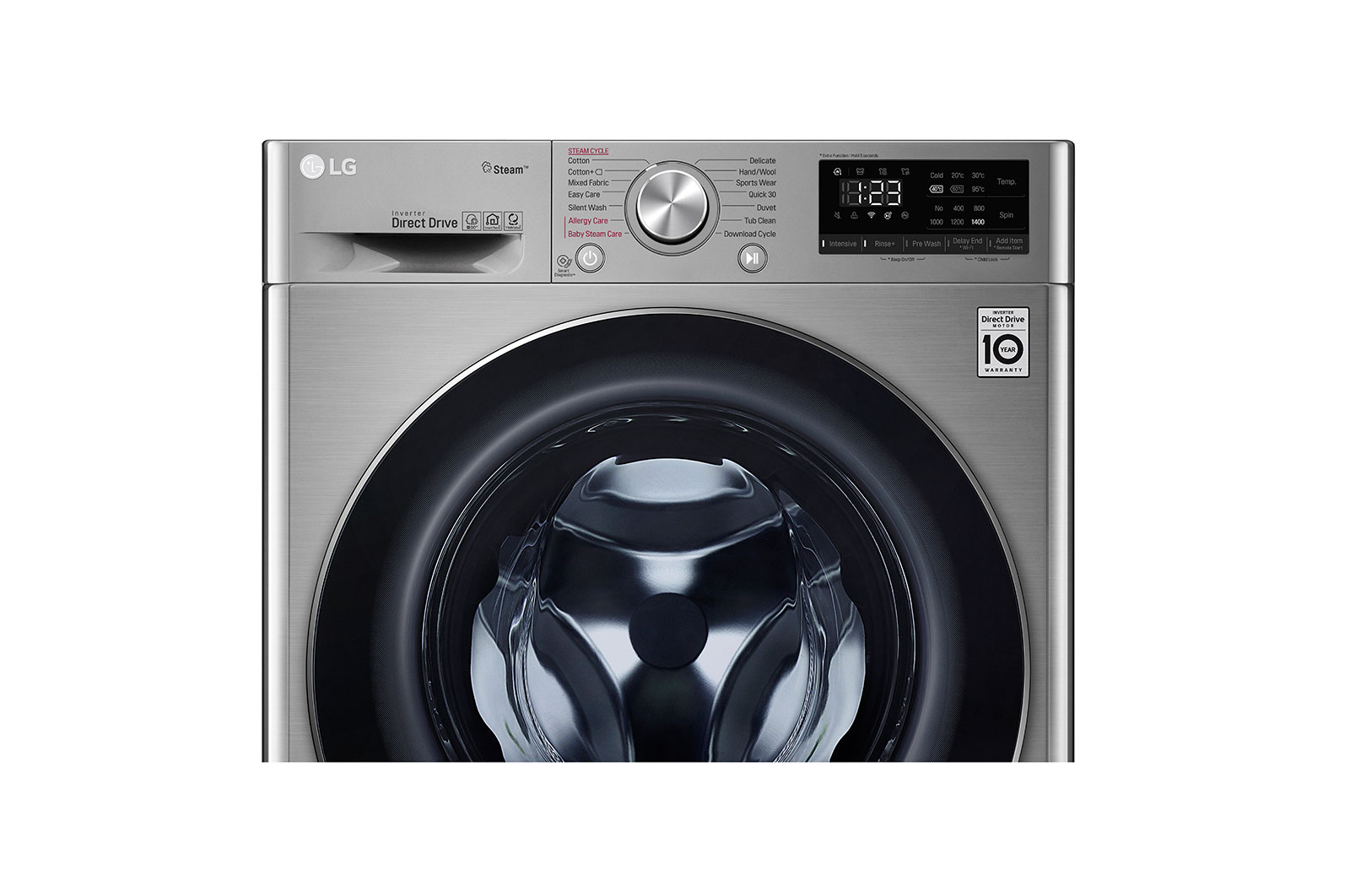 LG غسالة سعة 9 كجم ذات تحميل أمامي مع AI DD™‎، لون VCM , WFV0914XM