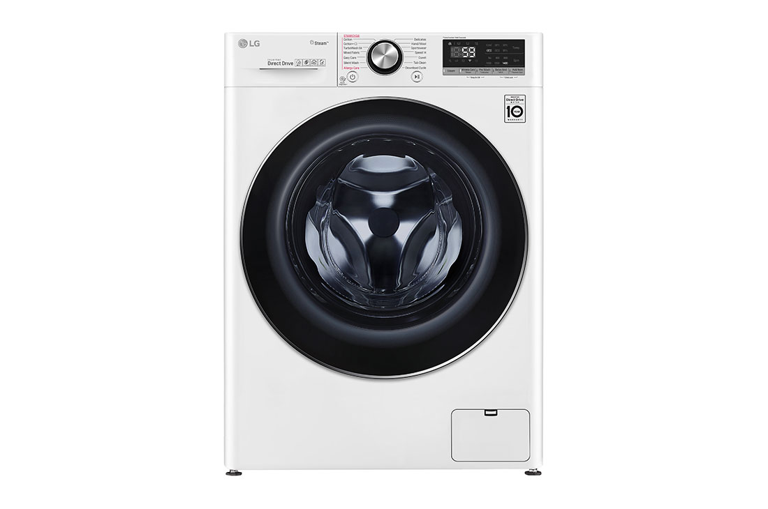 LG غسالة سعة 10.5 كجم ذات تحميل أمامي مع AI DD™‎، لون أبيض , WFV1114WHT