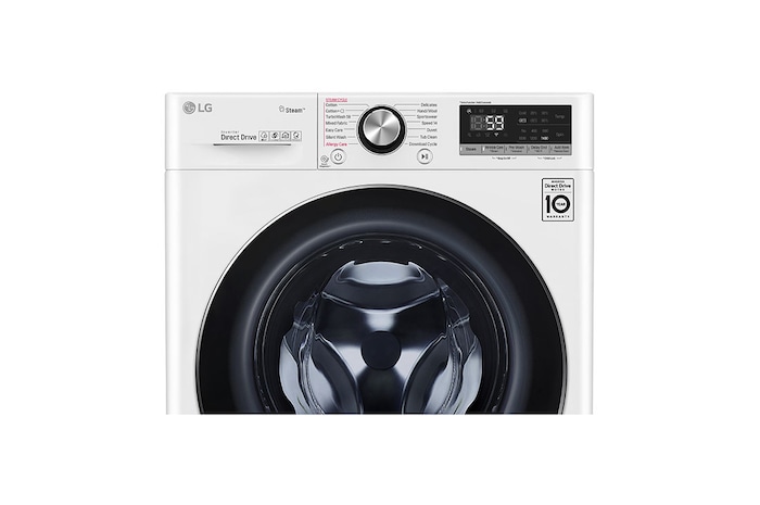 LG غسالة سعة 10.5 كجم ذات تحميل أمامي مع AI DD™، لون أبيض , WFV1114WHT