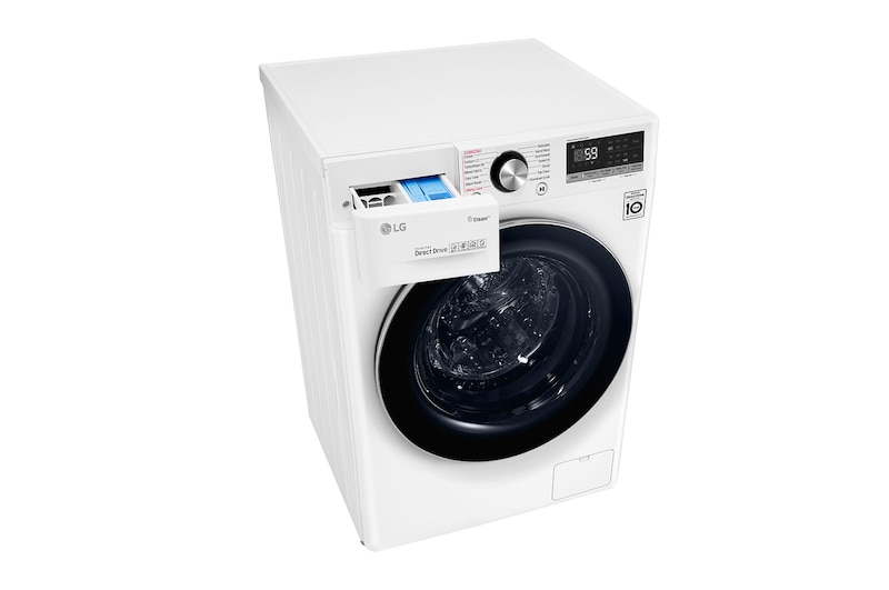 LG غسالة سعة 10.5 كجم ذات تحميل أمامي مع AI DD™‎، لون أبيض , WFV1114WHT