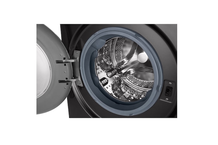 LG سعة 12 كجم، تحميل أمامي، لون أسود، تقنية Smart ThinQ، محرك الدفع المباشر العاكس، TurboWash, WFV1214BST1