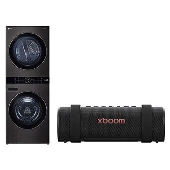 صورة أمامية لـ غسالة ومجفف وحدة واحدة| 21 كجم | تحميل أمامي | مع لوحة تحكم بالمنتصف بالعربية | ™+Steam + ضبط LG xboom Grab بواسطة will.i.am WK2116BST1.GRAB