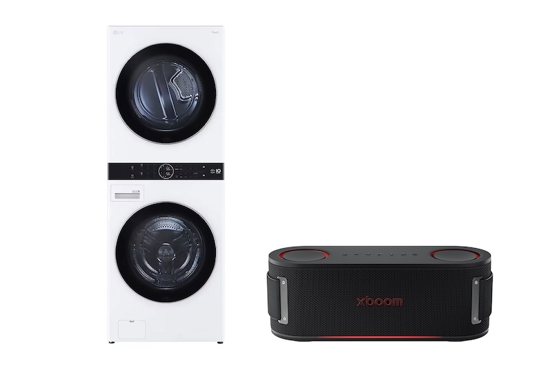 صورة أمامية لـ وحدة واحدة تحميل أمامي | مع لوحة تحكم بالمنتصف | ™TurboWash 360 + تحميل أمامي | لوحة تحكم بالمنتصف | 13 كجم غسيل | 10 كجم تجفيف WK2116WHT1.BOUNCE