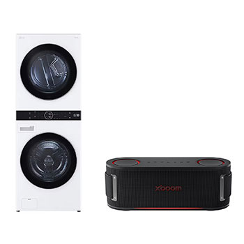 صورة أمامية لـ وحدة واحدة تحميل أمامي | مع لوحة تحكم بالمنتصف | ™TurboWash 360 + تحميل أمامي | لوحة تحكم بالمنتصف | 13 كجم غسيل | 10 كجم تجفيف WK2116WHT1.BOUNCE