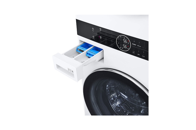 LG غسالة ومجفف وحدة واحدة| 21 كجم | تحميل أمامي | مع لوحة تحكم بالمنتصف | AI D | TurboWash™ 360 | ™+Steam, WK2116WHT1