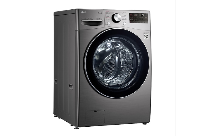 LG سعة 15 كجم، تحميل أمامي، لون فضي بلاتيني، تقنية البخار، محرك الدفع المباشر العاكس، تنظيف سريع, WS1508XMT