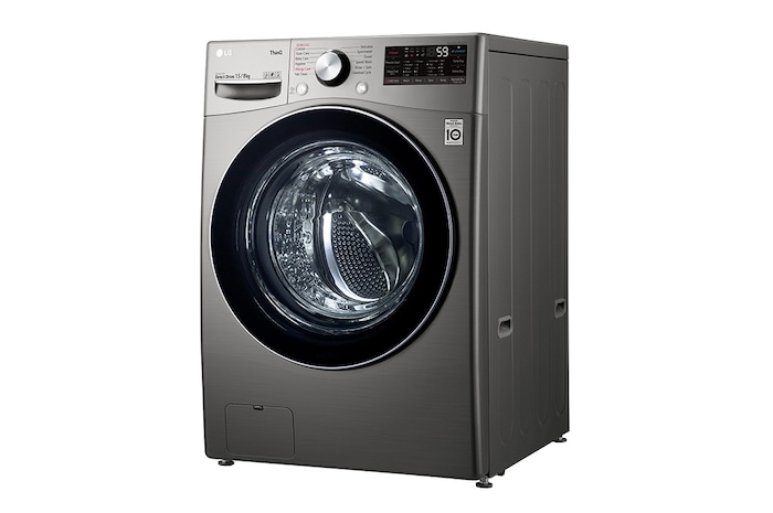 LG سعة 15 كجم، تحميل أمامي، لون فضي بلاتيني، تقنية البخار، محرك الدفع المباشر العاكس، تنظيف سريع, WS1508XMT