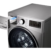 LG سعة 15 كجم، تحميل أمامي، لون فضي بلاتيني، تقنية البخار، محرك الدفع المباشر العاكس، تنظيف سريع, WS1508XMT
