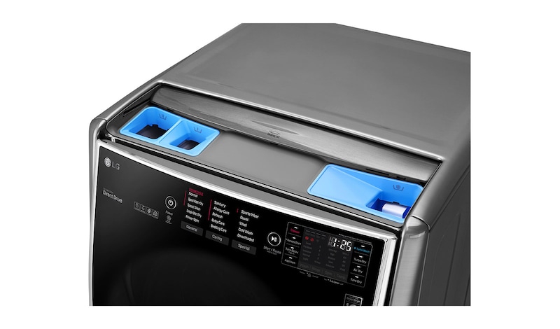 LG غسالة 21 كجم مع 12 كجم مجفف + 3.5 كجم غسالة صغيرة، لون فضي ، Smart ThinQ (Wi-Fi) ، بخار ، غسيل تيربو, WST2112XM