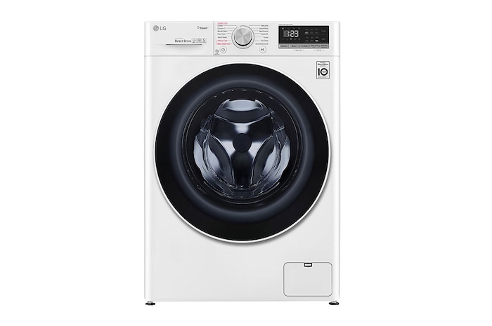 LG غسالة سعة 9 كجم مع مجفف سعة 6 كجم، غسالة ذات تحميل أمامي مع AI DD™، لون أبيض, WSV0906WH