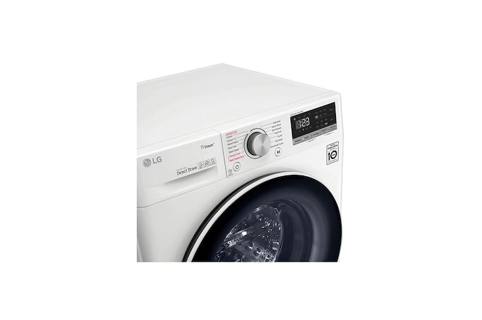 LG غسالة سعة 9 كجم مع مجفف سعة 6 كجم، غسالة ذات تحميل أمامي مع AI DD™، لون أبيض, WSV0906WH