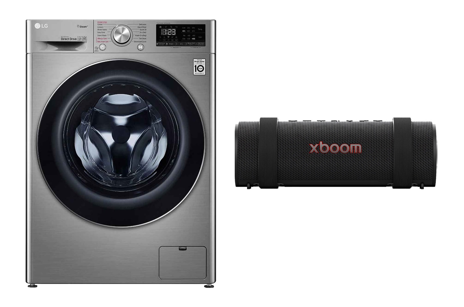 صورة أمامية لـ سعة 9 كجم | مجفف سعة 6 كجم | تحميل أمامي | AI DD™‎ + ضبط LG xboom Grab بواسطة will.i.am WSV0906XM.GRAB001