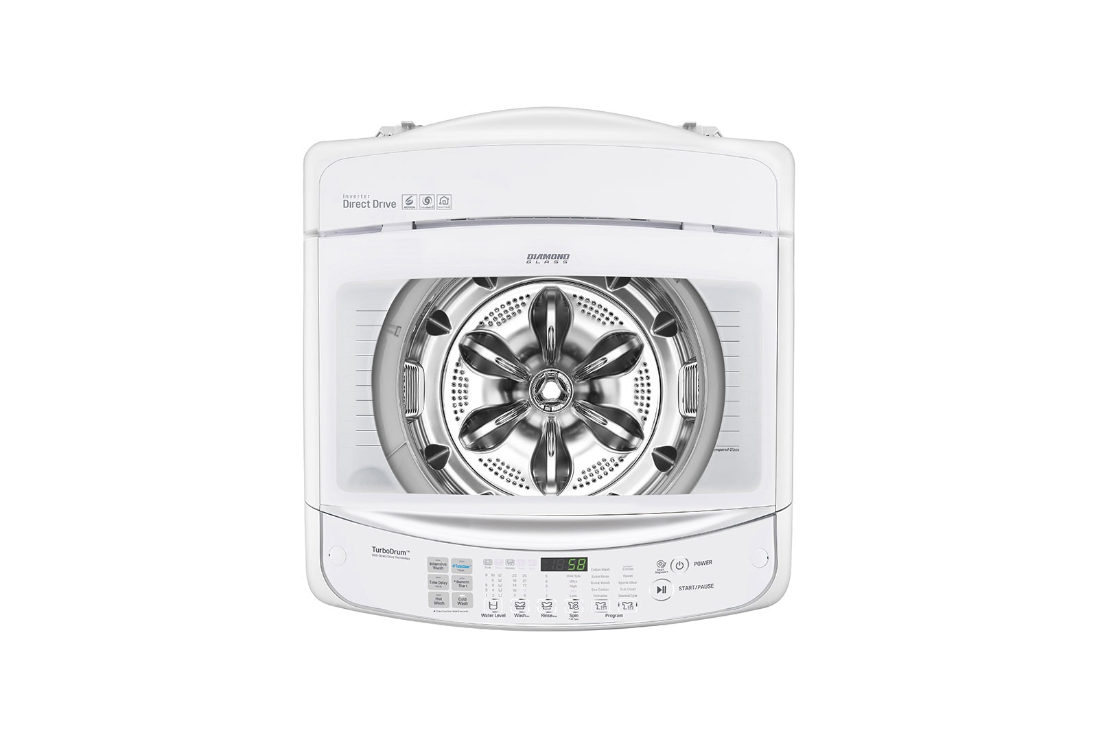 LG بباب علوي سعة 14 كجم | ™TurboWash3D | بخار | تنظيف الحوض | ThinQ, WTS14HHWK