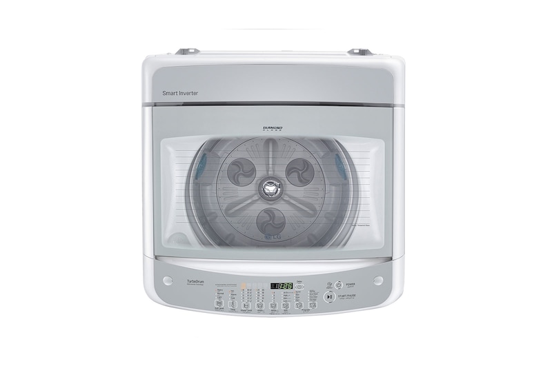 LG غسالة ملابس ذات تعبئة علوية بسعة 11 كيلوجرام، لون أبيض، حركة العاكس الذكية، تشخيص ذكي, WTSV11BW