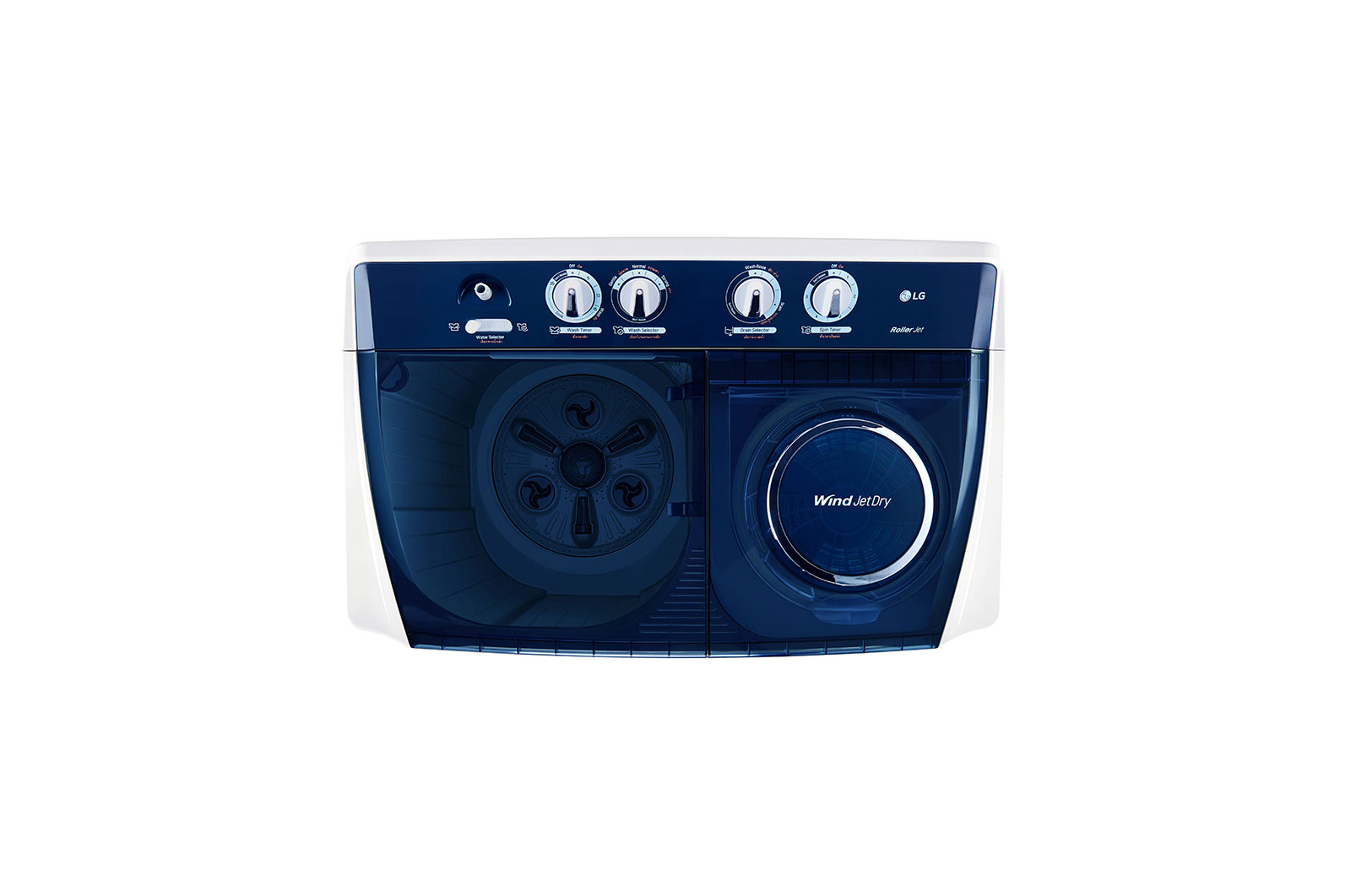 LG | حوض مزدوج سعة 12 كجم | مزودة بتقنية Roller Jet Pulsator, WTT1210TW