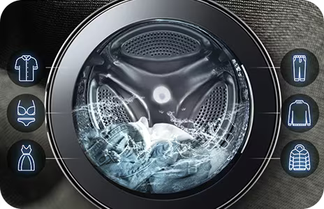 تستعرض هذه الصورة إضافة المنظف إلى غسالة الملابس.	