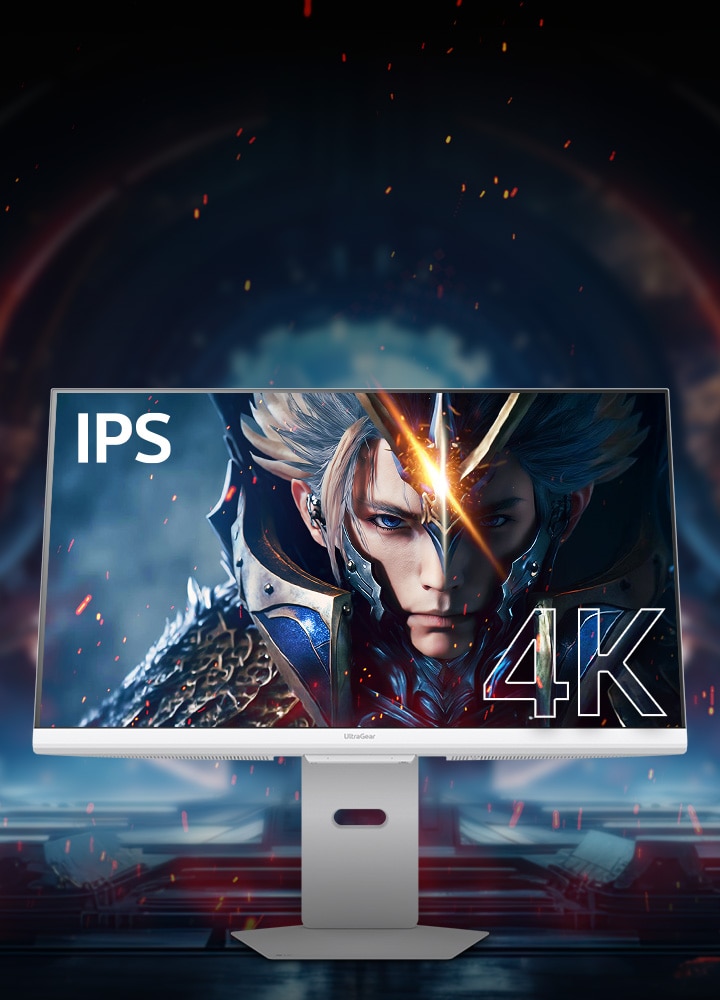 صورة أمامية لشاشة ألعاب UHD 4K مع شاشة IPS.