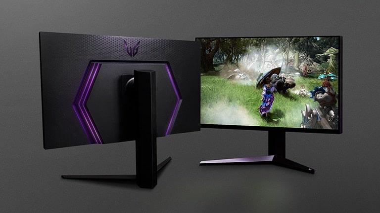 صورة توضح شاشتي عرض