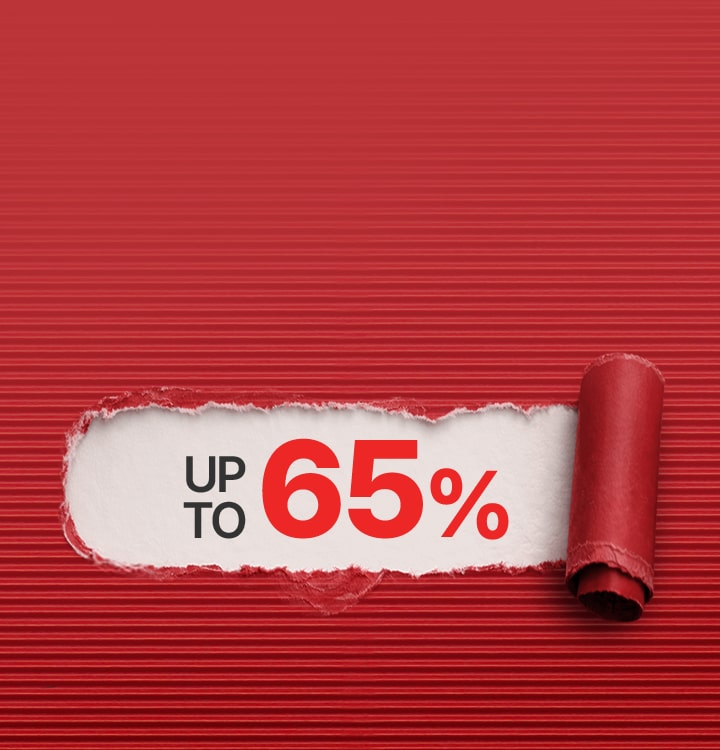 Hot Deals for LG Members banner promoting savings of up to 65%.
