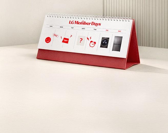 Imagen de un calendario que anuncia el "Weekend Flash Sale" de LG Member Days, invitando a los usuarios a comprar ahora.