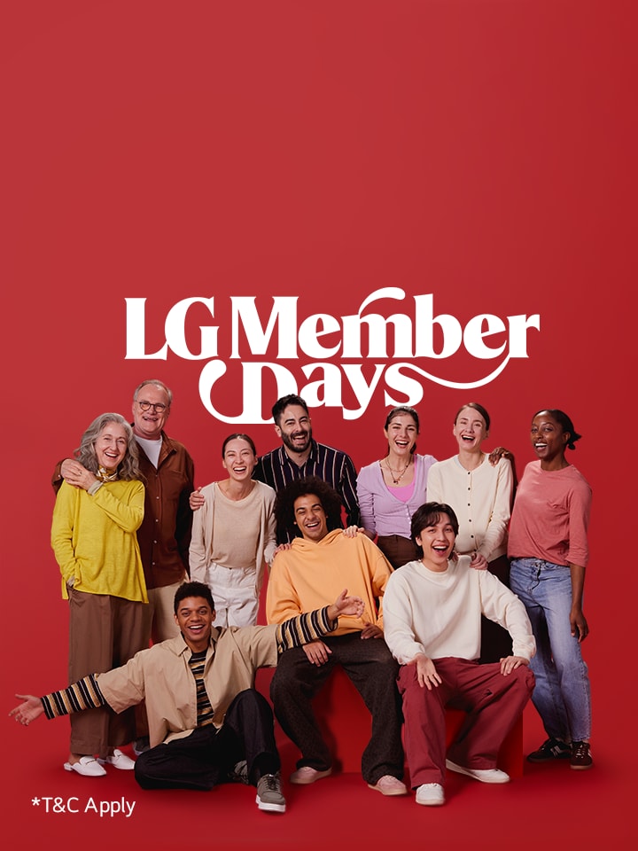 LG Member Days in Saudi Arabia — A promotional banner that invites users to take a quiz to win exclusive discounts, featuring a countdown timer until the campaign starts.