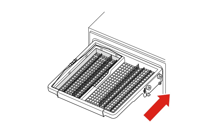 Reassemble the new Cutlery Rack forward slowly