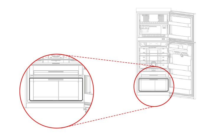 This is the drawer at the bottom of the refrigerator compartment
