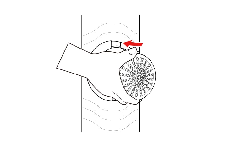 Rotate the new filter to the left to install it