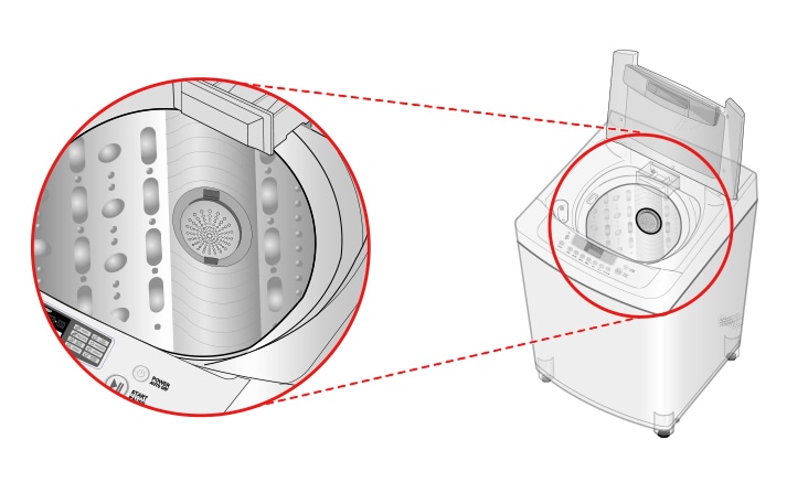 When you open the door the barrel is mounted on the inside of the front