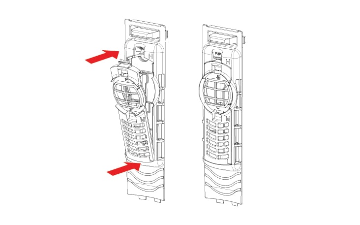 Close the lid and then insert the lower part of the overflow filter into the wash tub and press down then press top part into position until you hear a click sound.