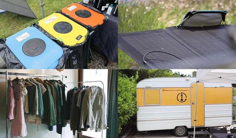 Garbage can Solar Panel Clothes Camping car