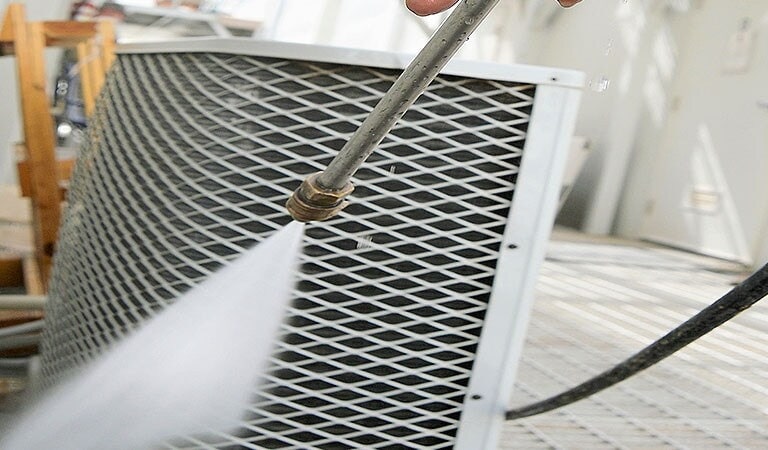 Clean filters of outdoor unit