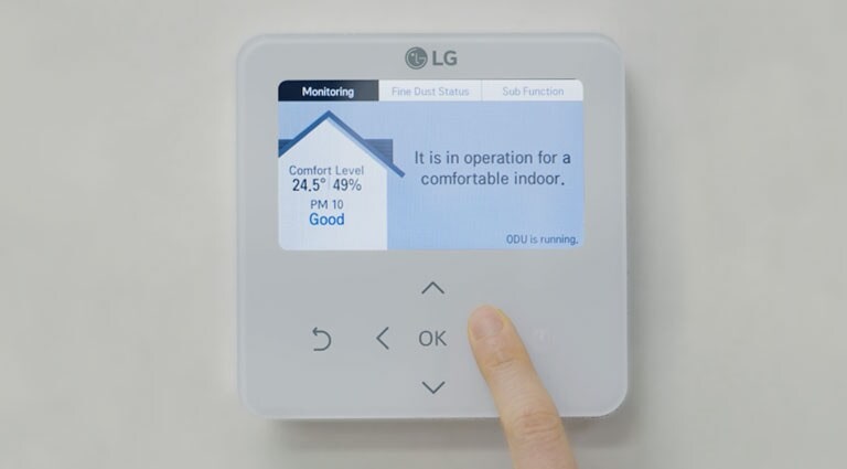 Hand controlling a thermostat