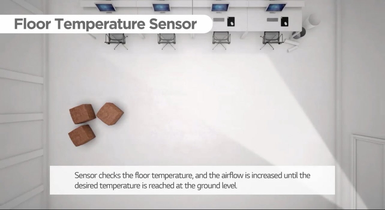 The floor temperature sensor checking a room's temperature util the ground level.