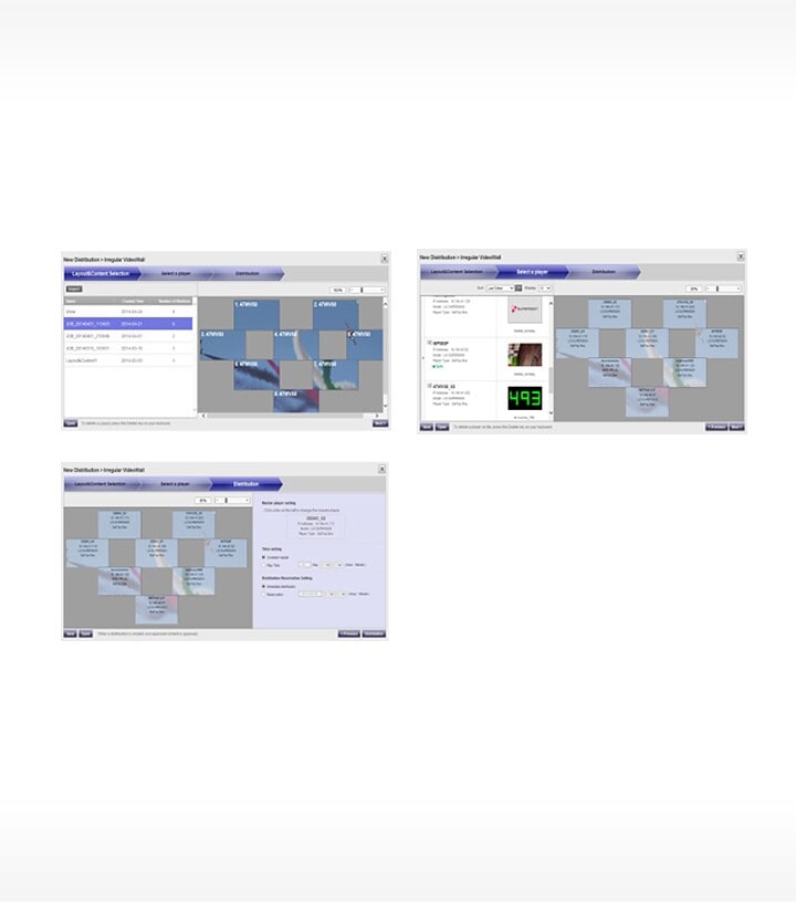 Example screen of The irregular format distribution in SuperSign media editor